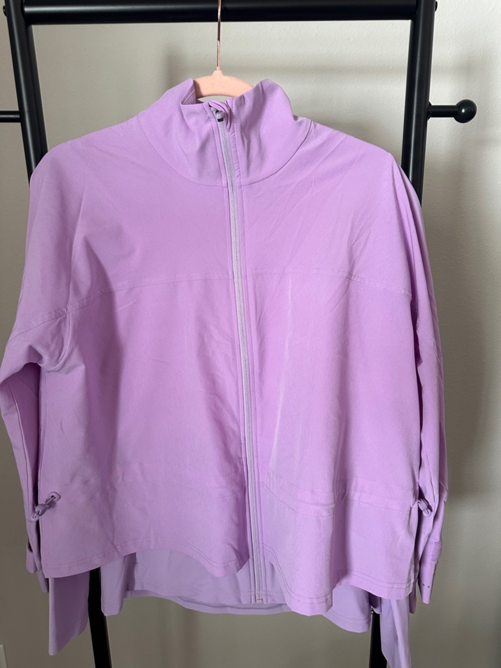 Sweaty Betty Lavender Zip-Front Bomber Jacket